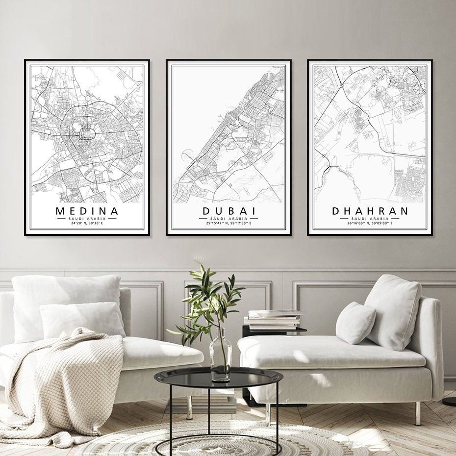Home Decor Dubai - Saudi Arabia City Map Dammam Medina