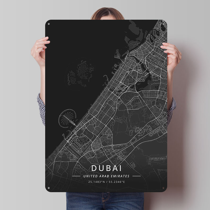 Home Decor Uae - Dubai UAE Tin Sign Wall Art