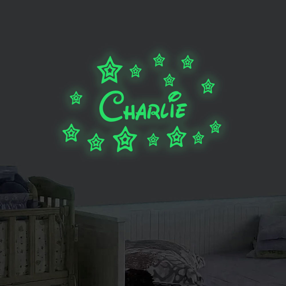 Home Decor Wall Stickers - 1pc Cartoon stars Custom Name Wall