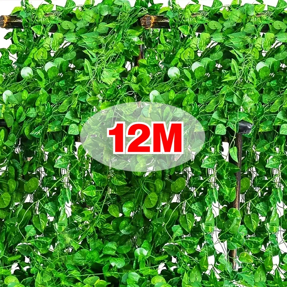 Victory Home Decor - 12/2M Artificial Plant Green Ivy Leaf