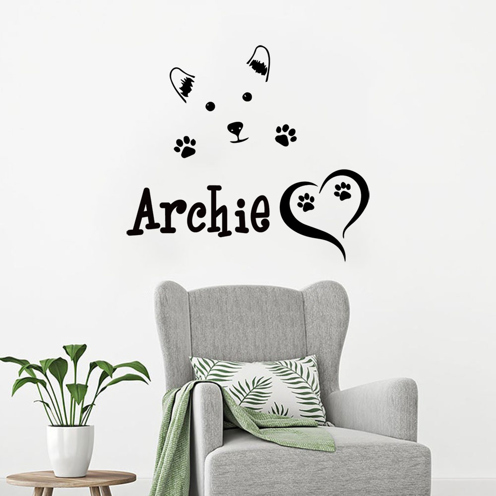 Home Decor Wall Stickers - 1PC Lovely Pet Grooming Custom Name