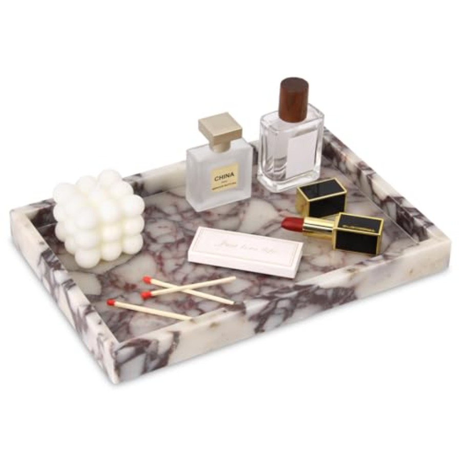 Home Decor In - Marble Bathroom Vanity Tray, Natural Luxury