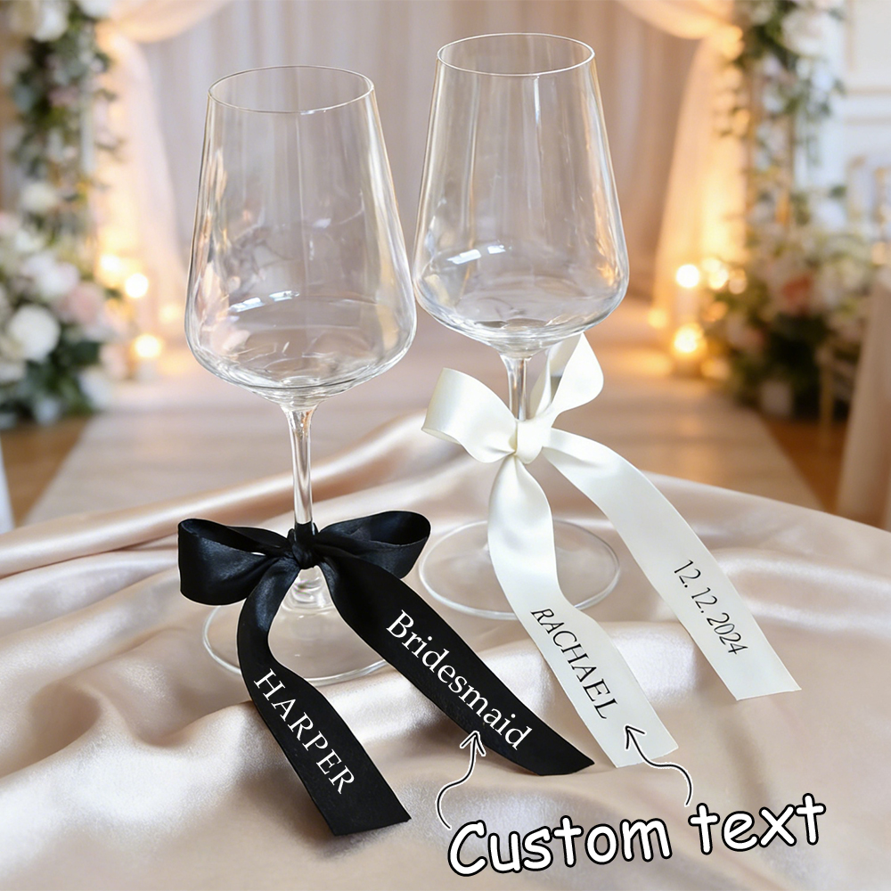 Home Decor Glass - Custom Ribbon Customizable Personalized Name Date