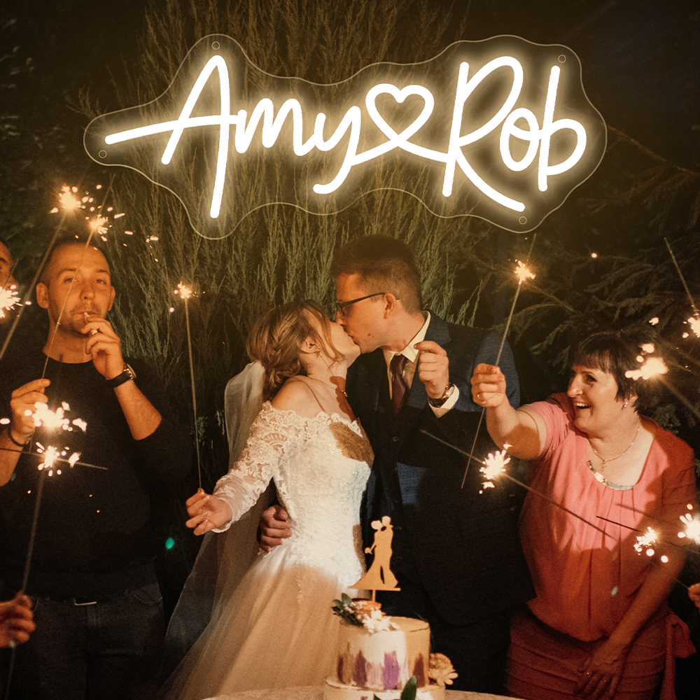 Neon Sign Led Custom - Custom Wedding Neon Sign Couple Name