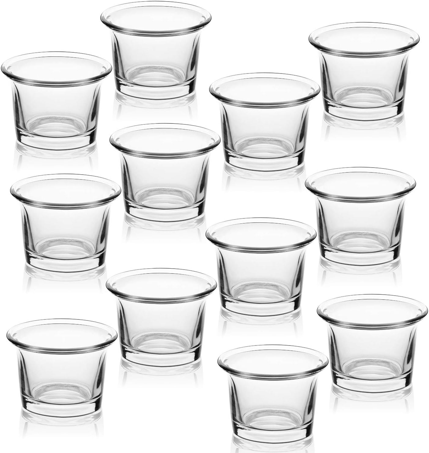 Home Decor Glass - 12 Clear Glass Tealight Candle Holders