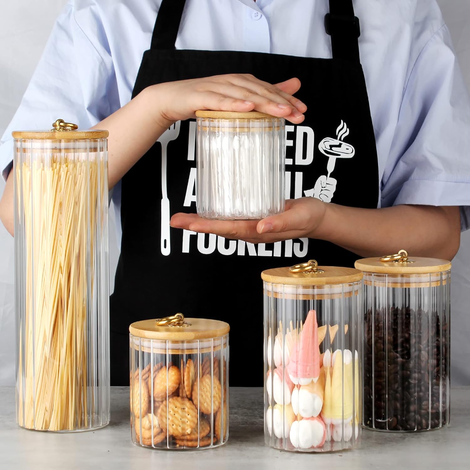Glass Storage Jars Set of 5, D – обзор и цена Home Decor Glass