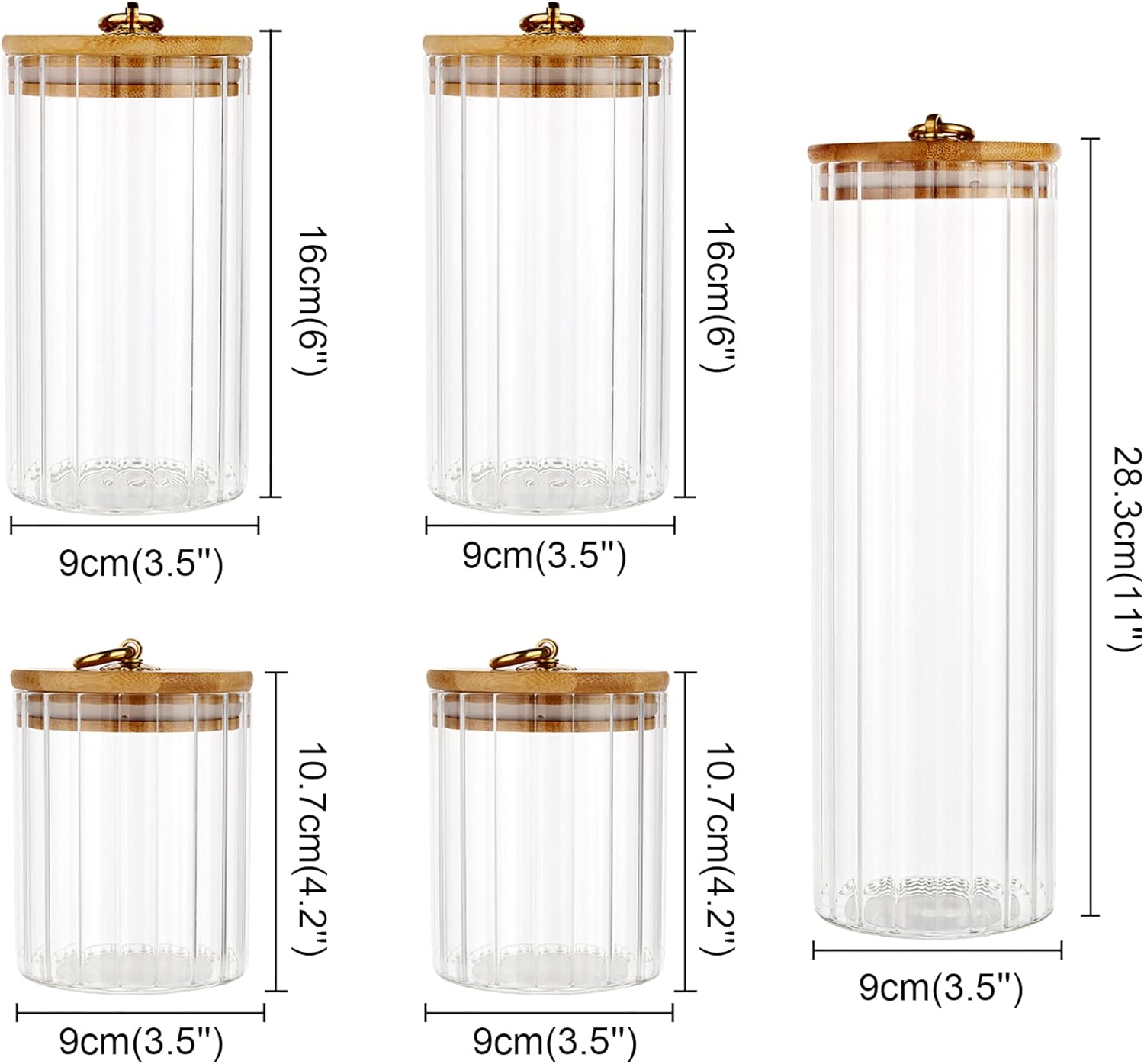 Glass Storage Jars Set of 5, D – обзор и цена Home Decor Glass