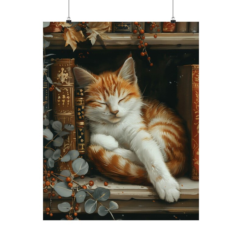 Cute Cat and Book Poster Victo – обзор и цена Victory Home Decor
