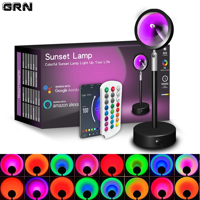Smart LED Sunset Lamp Colorful – обзор и цена Home Decor Free App