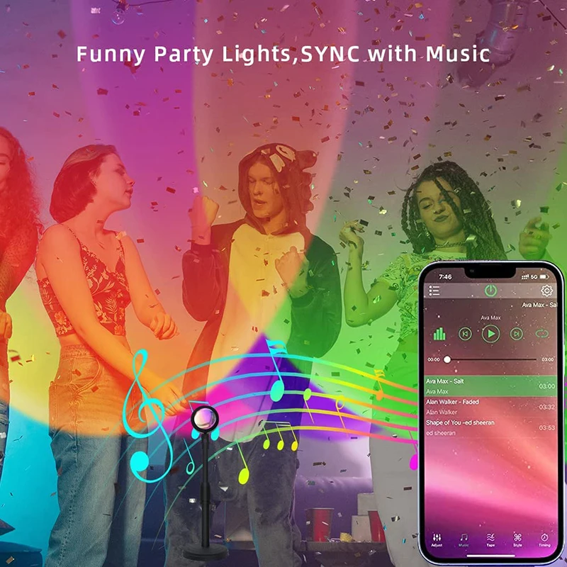 Smart LED Sunset Lamp Colorful – обзор и цена Home Decor Free App