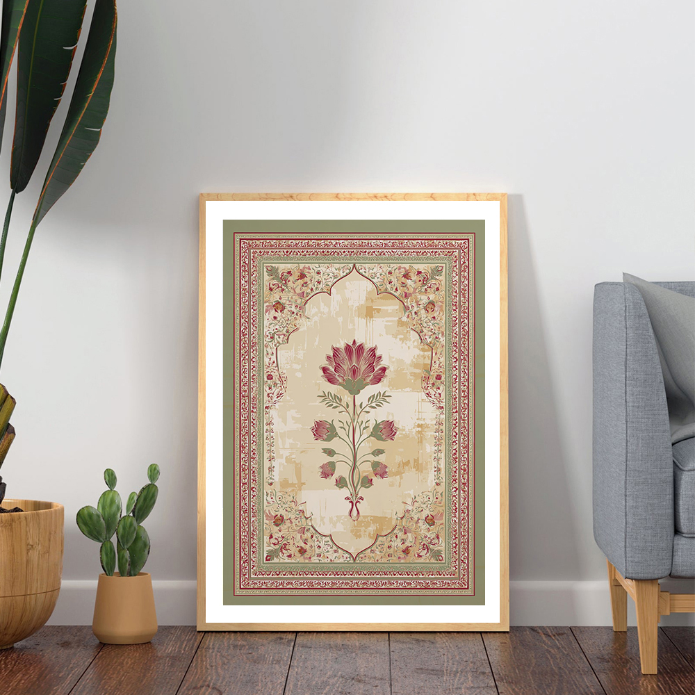 Mughal Floral Arch Canvas Prin – обзор и цена Home Decor Jaipur