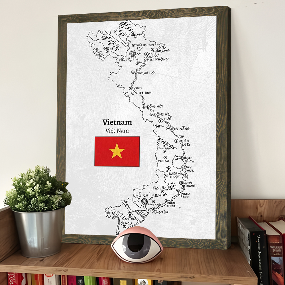 Handdrawn Vietnam Map Prints P – обзор и цена Home Decor Vietnam