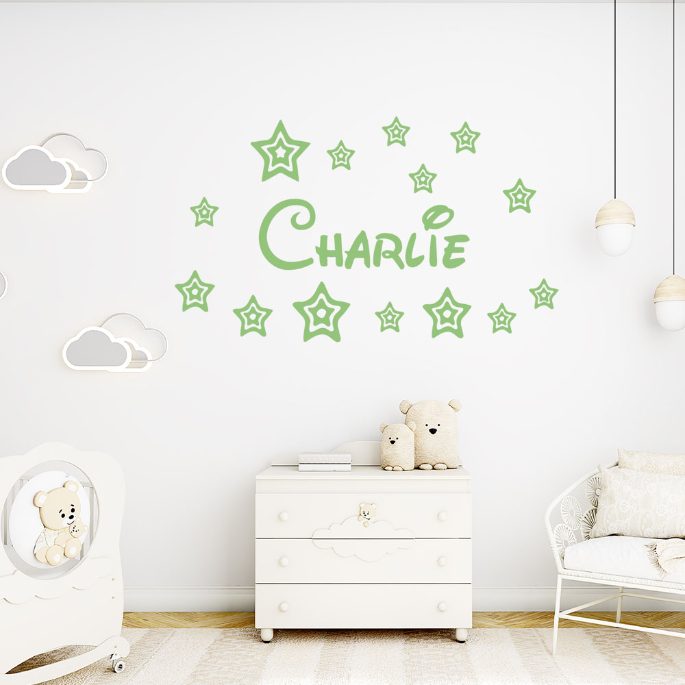 1pc Cartoon stars Custom Name  – обзор и цена Home Decor Wall Stickers