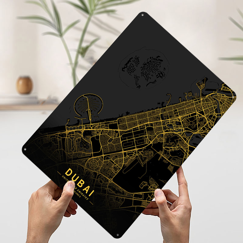 Golden Dubai City Map Metal Po – обзор и цена Home Decor Dubai