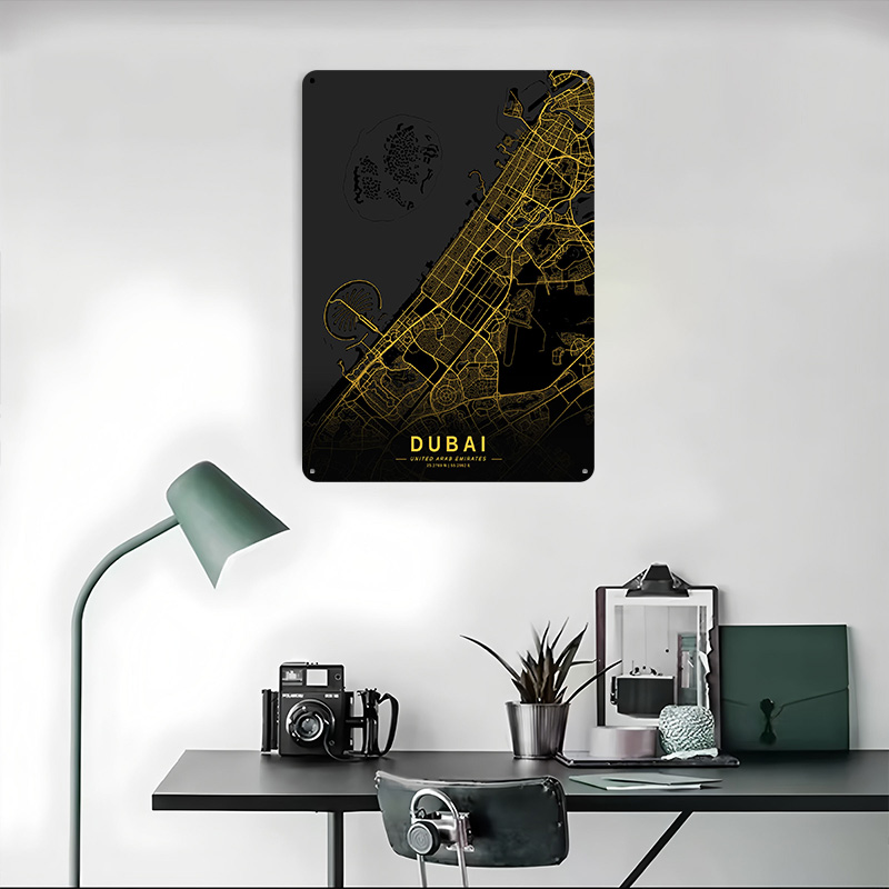 Golden Dubai City Map Metal Po – обзор и цена Home Decor Dubai