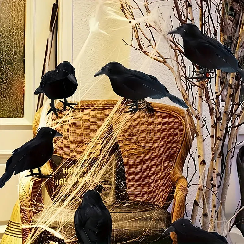 1PC Lifelike Black Crow Decor  – обзор и цена Home Decor In