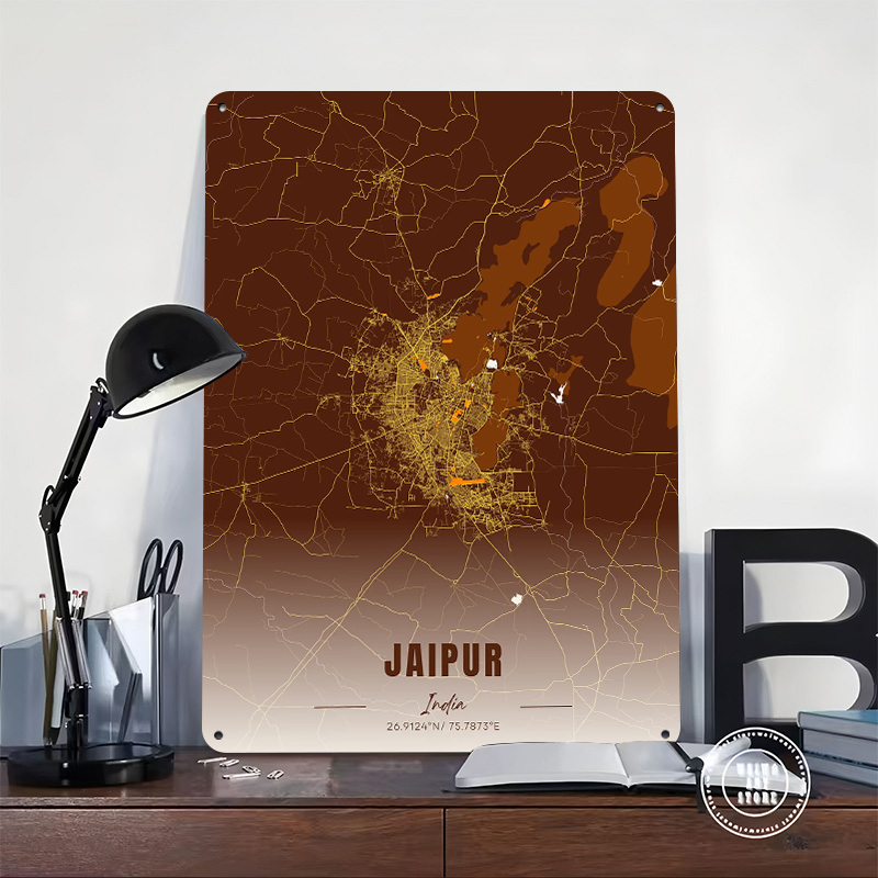 Jaipur India Map Art Metal Pos – обзор и цена Home Decor Jaipur