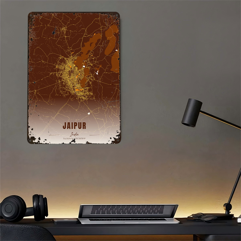Jaipur India Map Art Metal Pos – обзор и цена Home Decor Jaipur