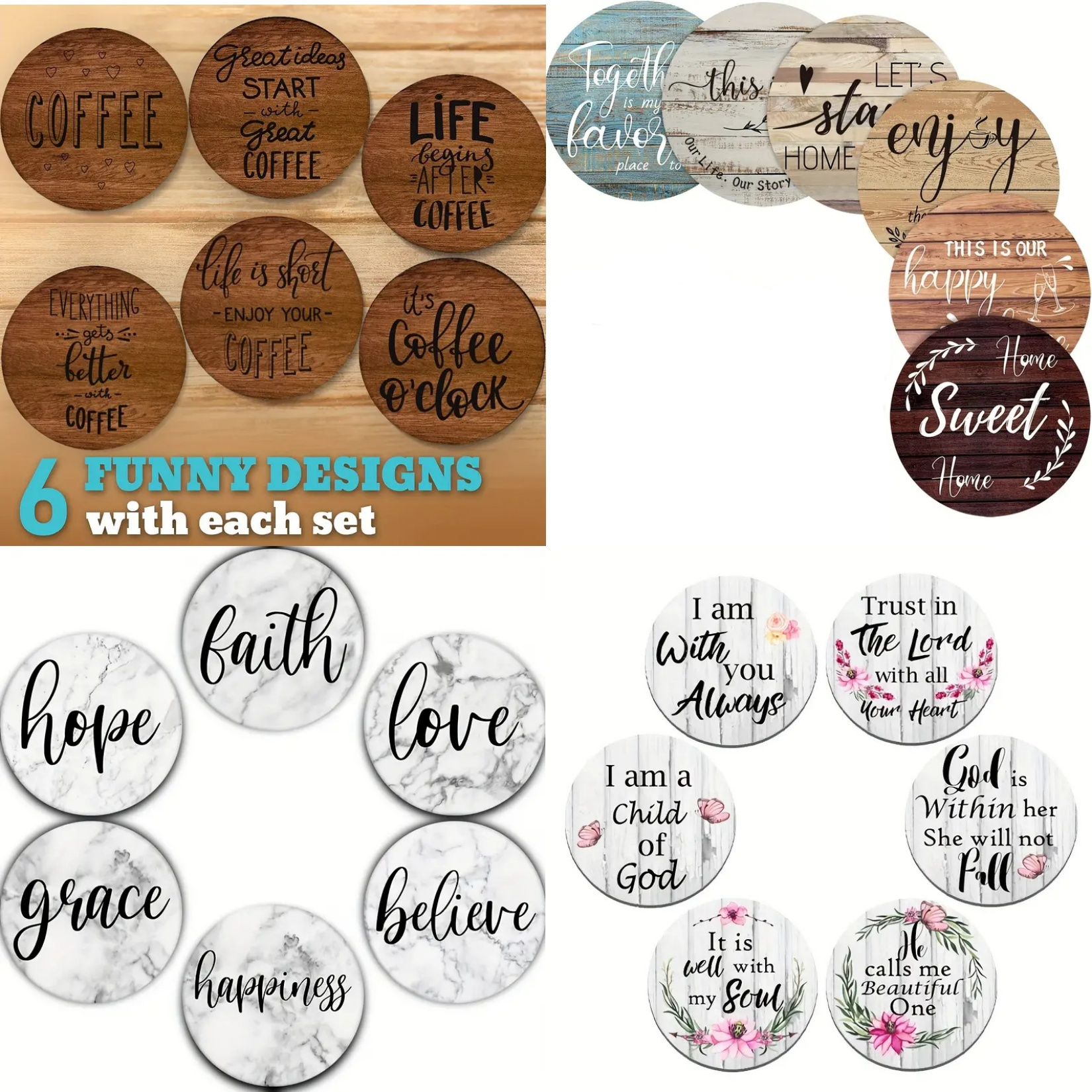 6 pieces of circular inspirati – обзор и цена Wooden Letter Sign