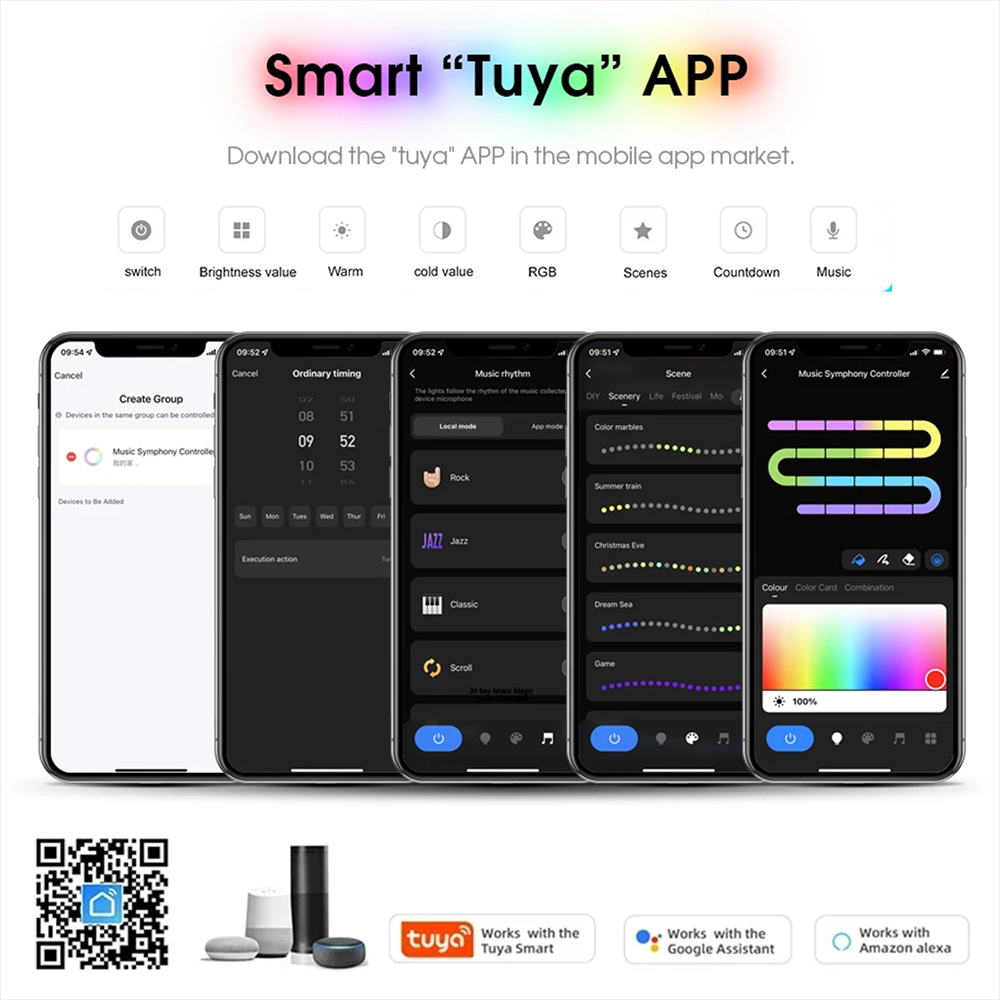 Tuya WiFi WS2811 RGBIC COB LED – обзор и цена Home Decor Free App