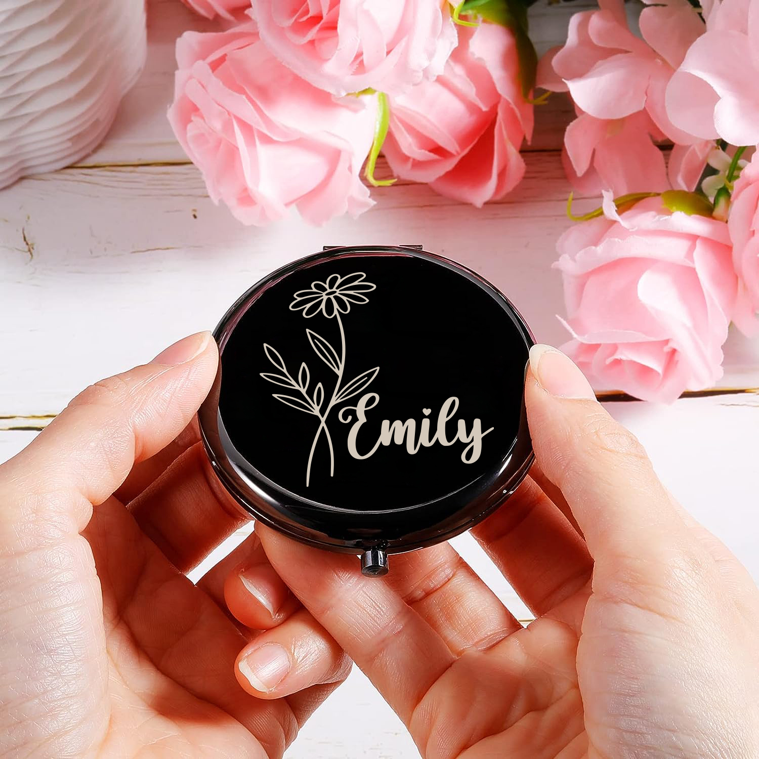 1pc flowers with name laser mi – обзор и цена Home Decor Mirror