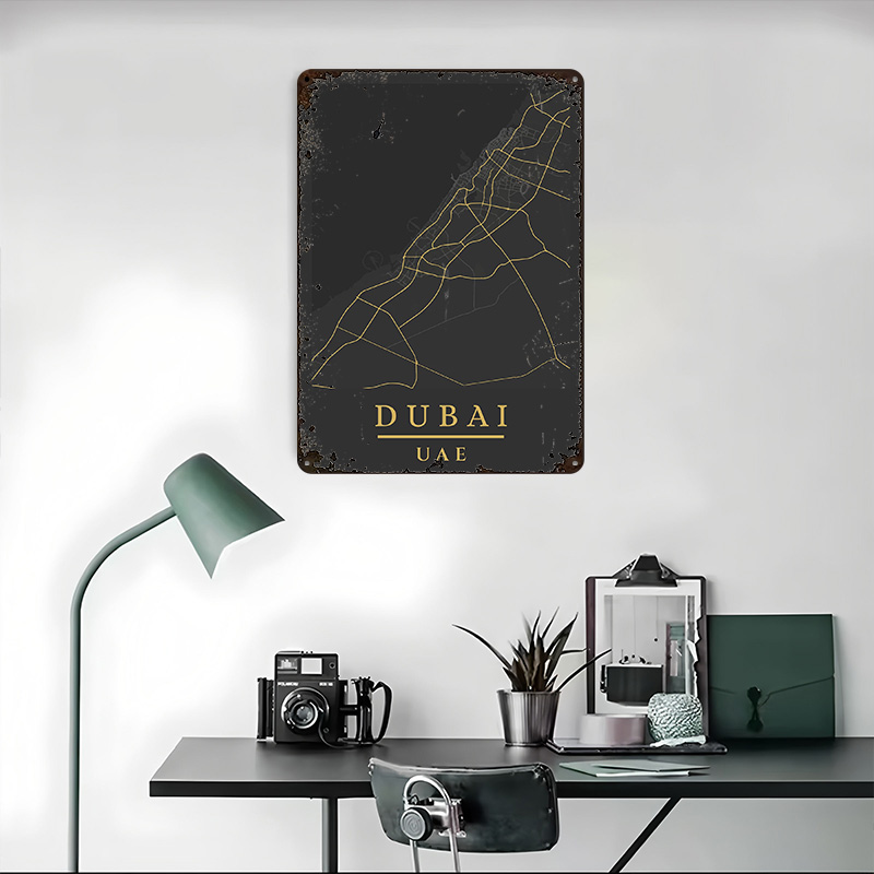 Dubai UAE Map Art Printed Post – обзор и цена Home Decor Dubai