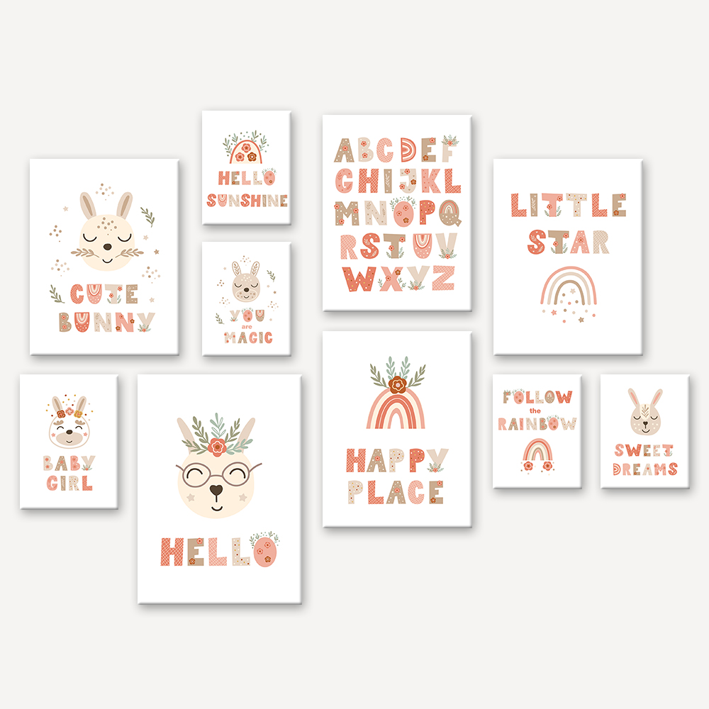 Rainbow Rabbit Alphabet Poster – обзор и цена Home Decor Pt