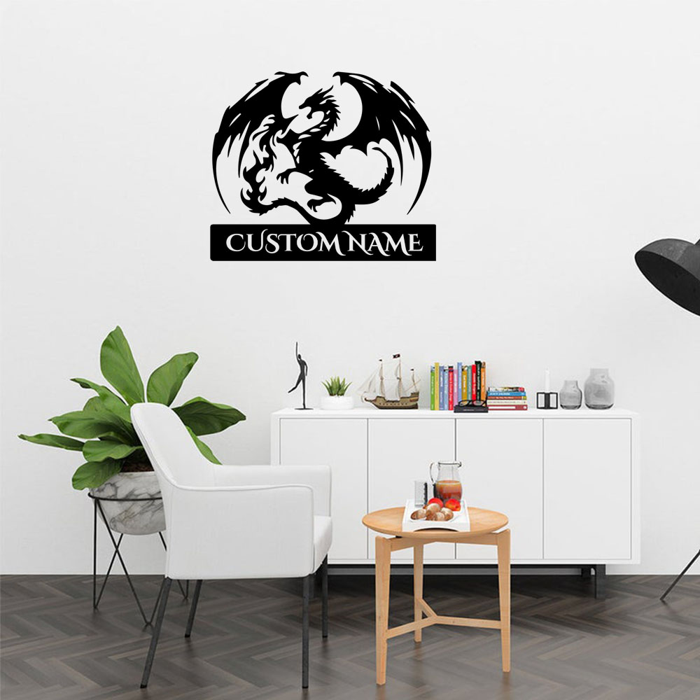 1PC Cute Dragon Custom Text Na – обзор и цена Home Decor Wall Stickers