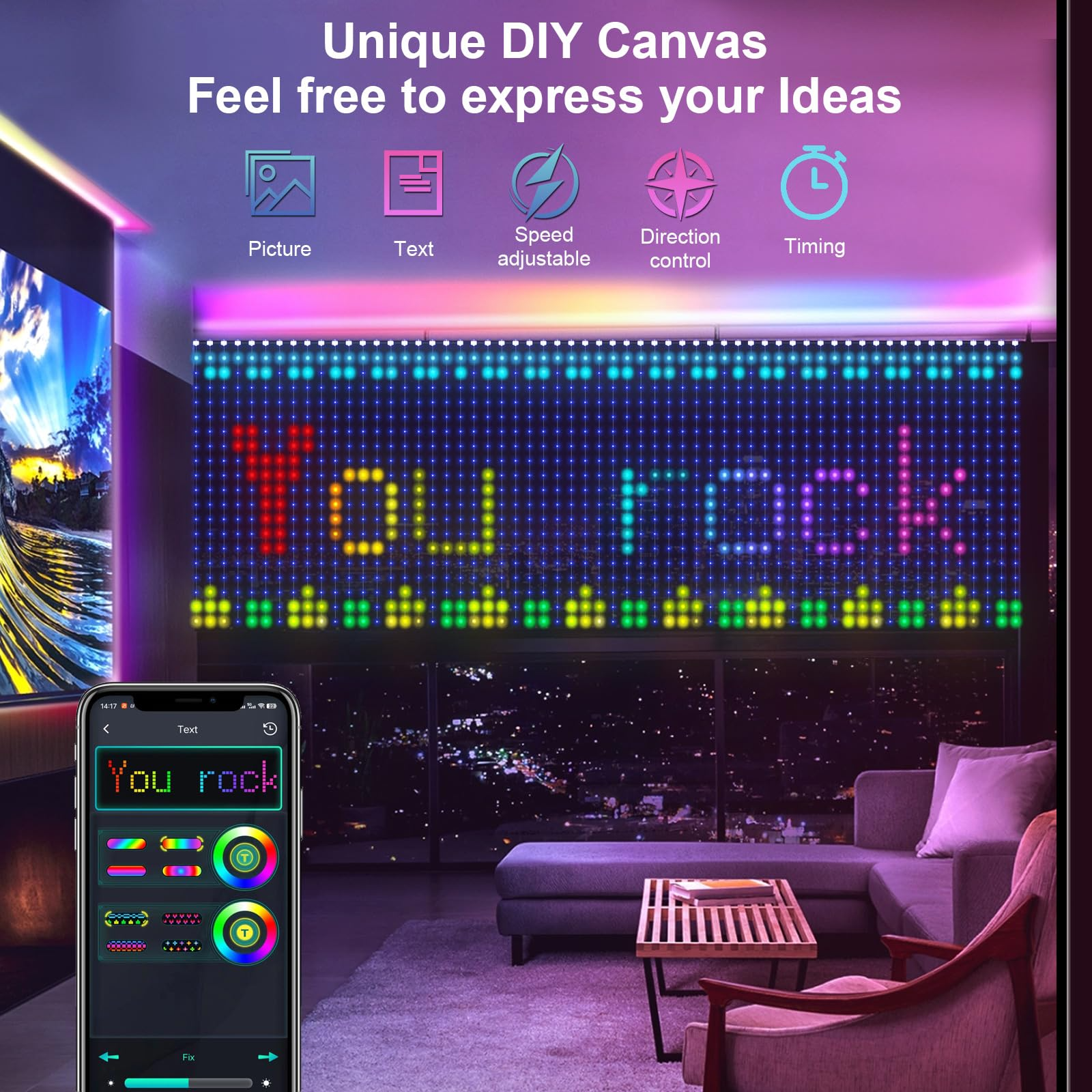 400LEDs RGBIC Smart Curtain Li – обзор и цена Home Decor Free App
