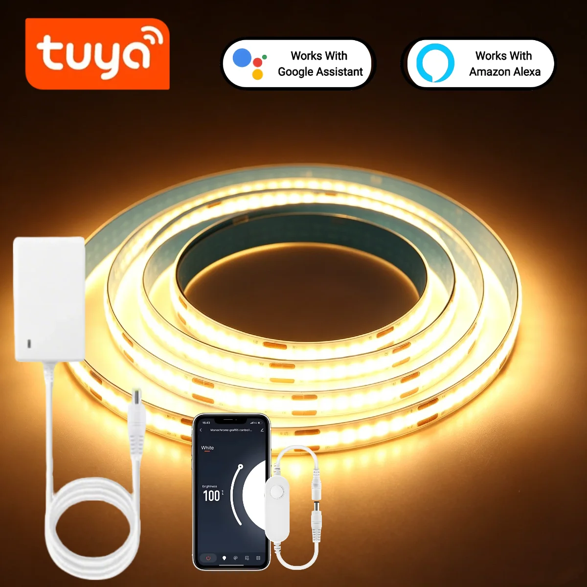 Tuya Smart COB LED Strip Light – обзор и цена Home Decor Free App