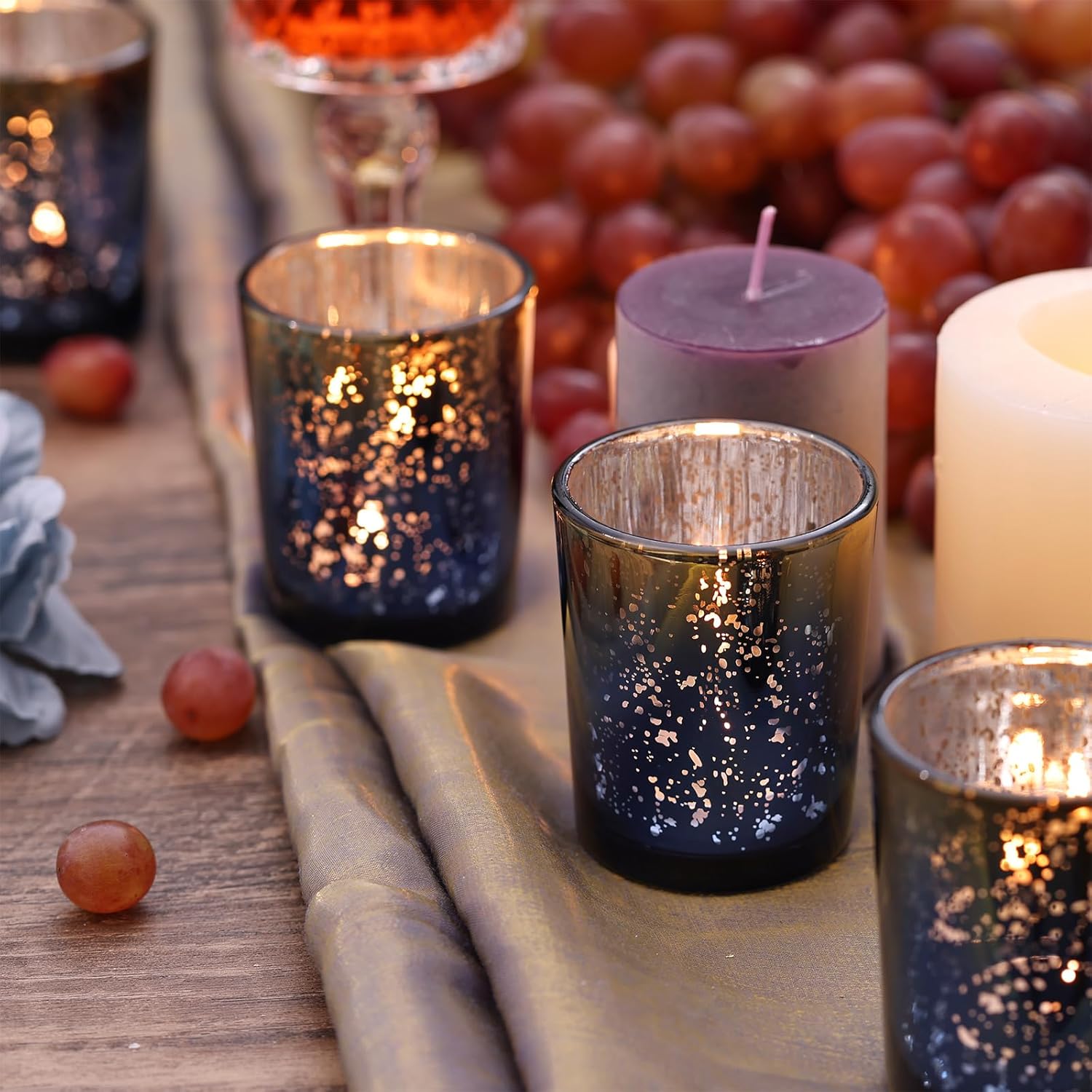 Navy Mercury Glass Tealight Ca – обзор и цена Home Decor Glass