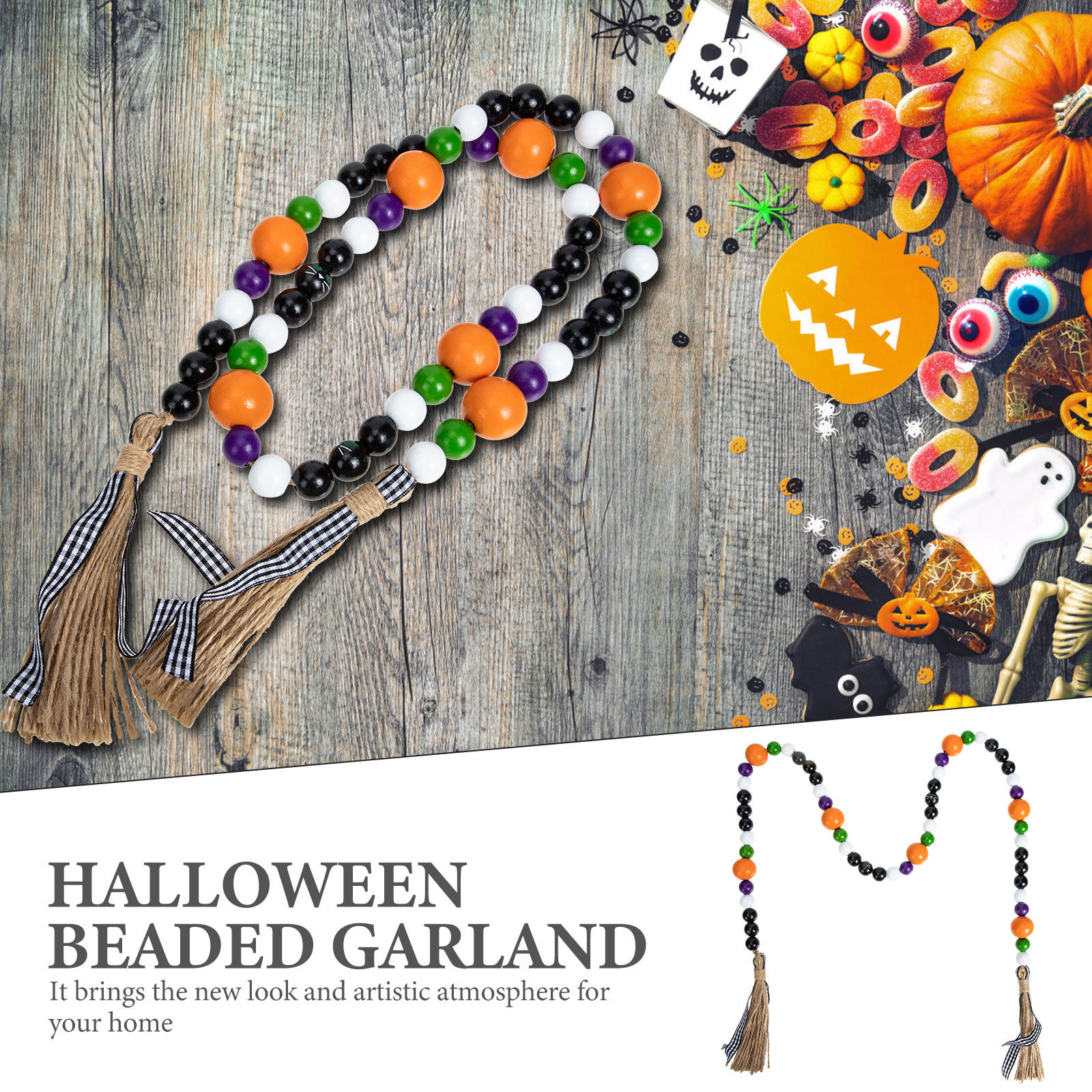 Wooden Bead Garland Halloween  – обзор и цена Home Decor Garland