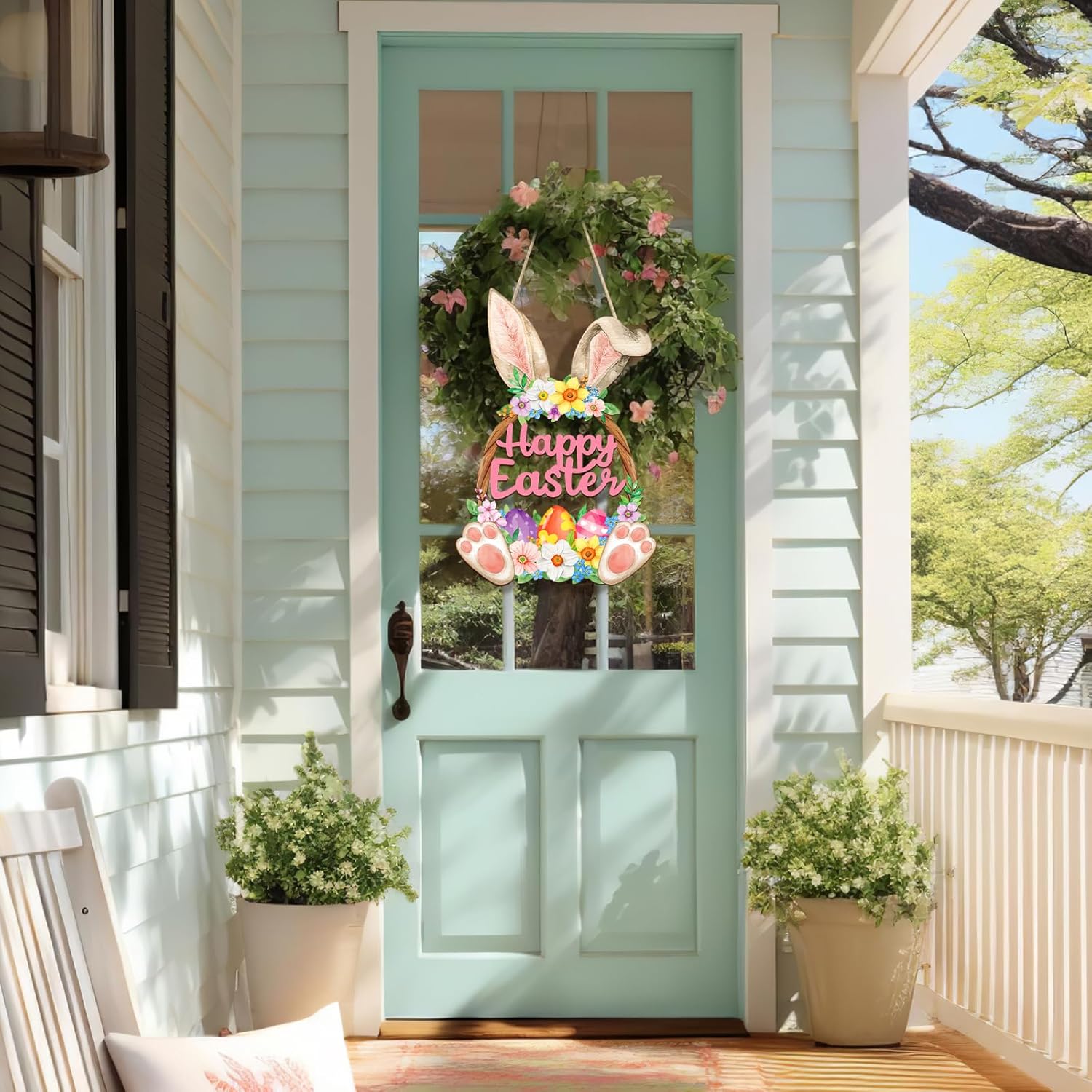 Wooden Easter Door Wreath with – обзор и цена Home Decor In