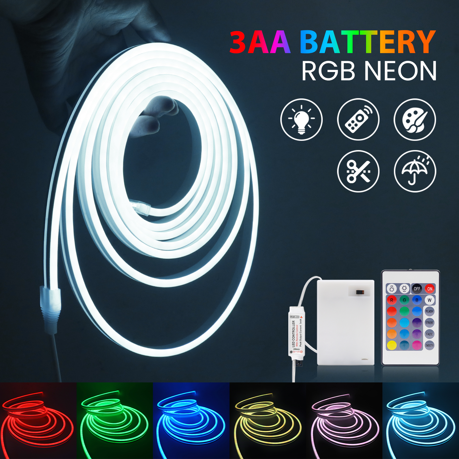 3AA Battery Box RGB Neon LED S – обзор и цена Home Decor Free App