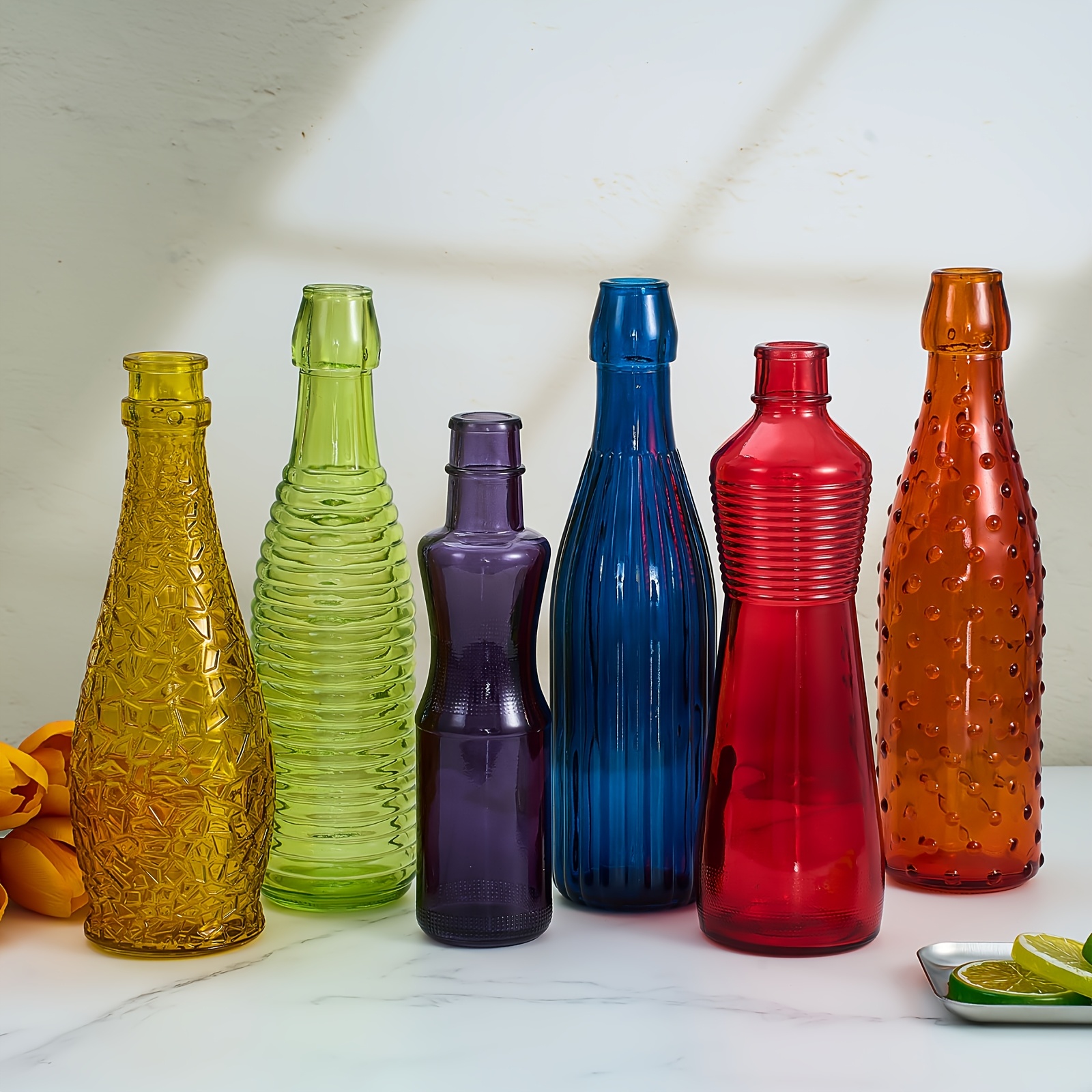 Set of 12 Vibrant Glass Bottle – обзор и цена Home Decor Glass