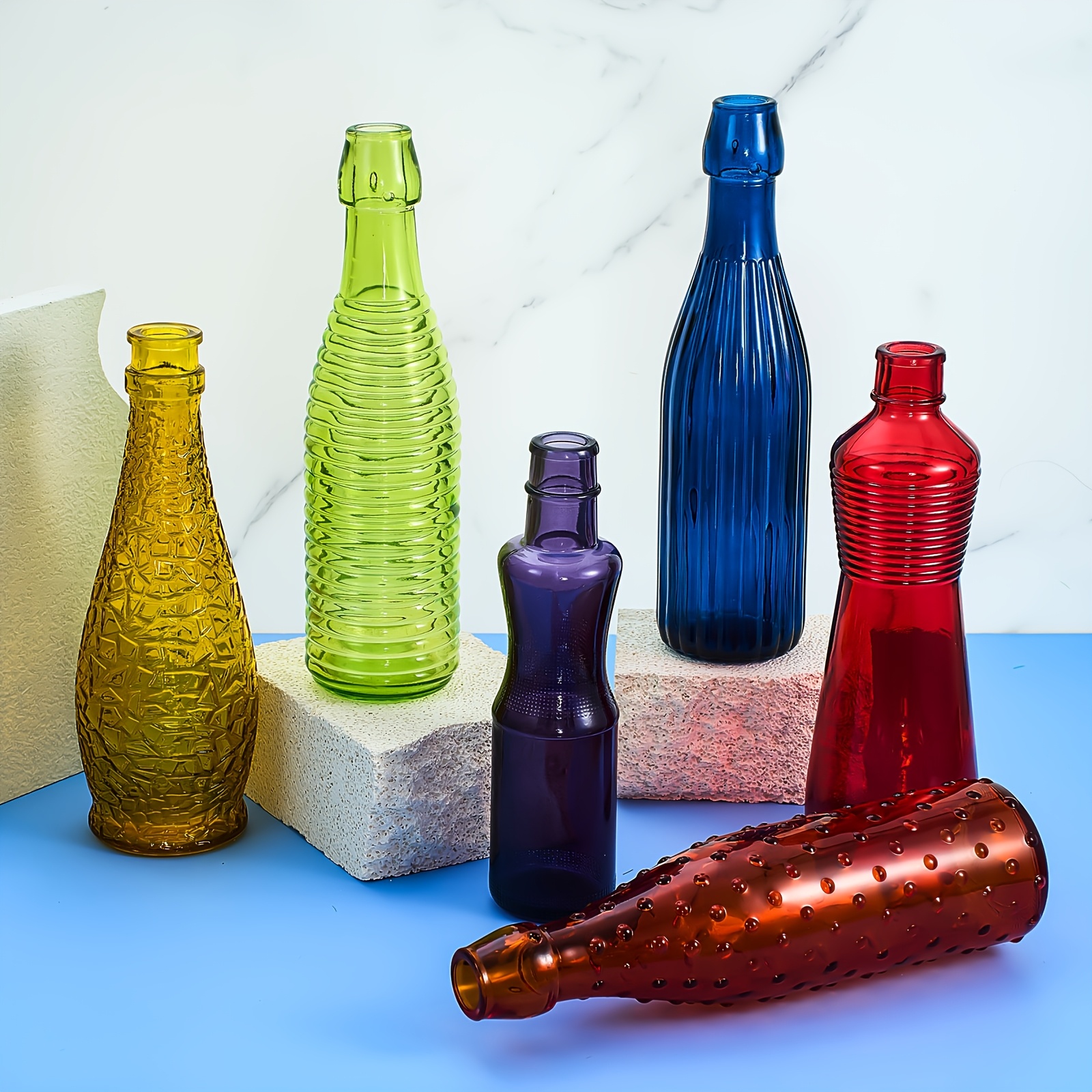 Set of 12 Vibrant Glass Bottle – обзор и цена Home Decor Glass