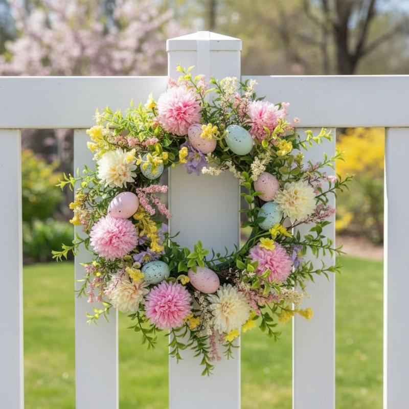 QX2E Easter Door Wreath With A – обзор и цена Home Decor Garland