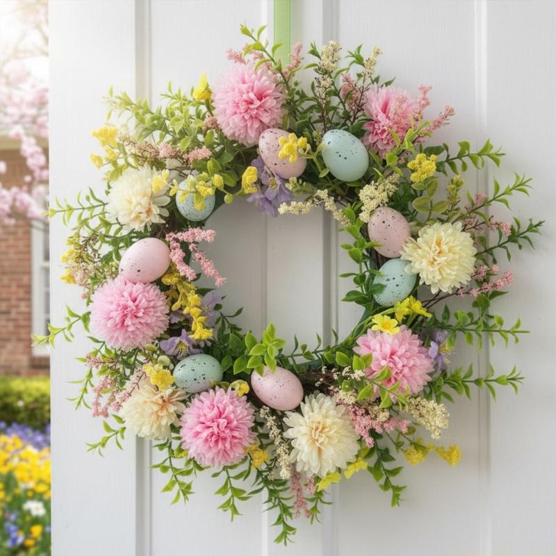 QX2E Easter Door Wreath With A – обзор и цена Home Decor Garland