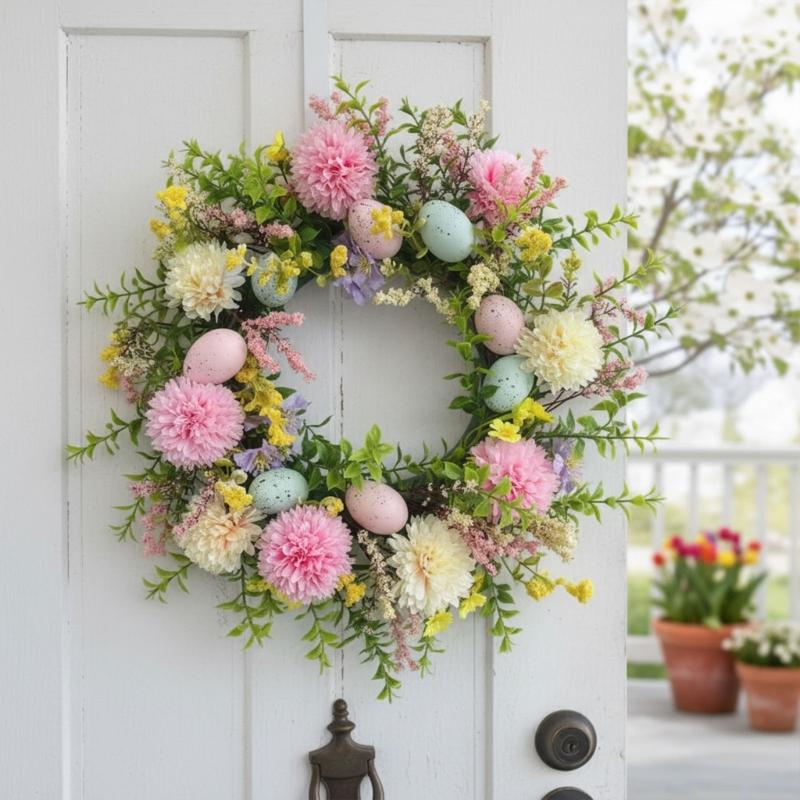 QX2E Easter Door Wreath With A – обзор и цена Home Decor Garland