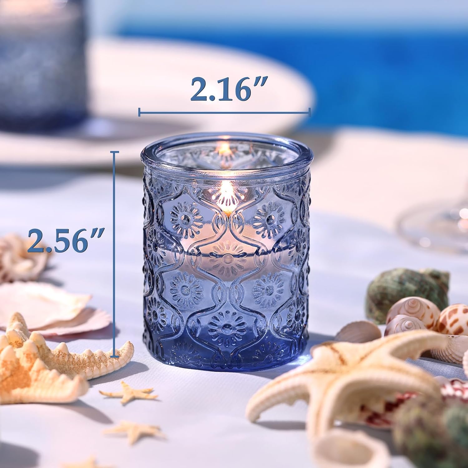 24pcs Blue Votive Candle Holde – обзор и цена Home Decor Glass