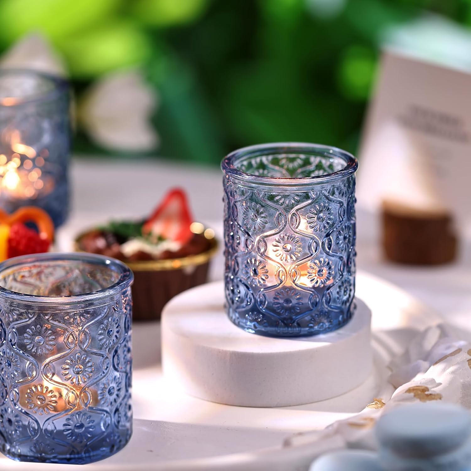 24pcs Blue Votive Candle Holde – обзор и цена Home Decor Glass