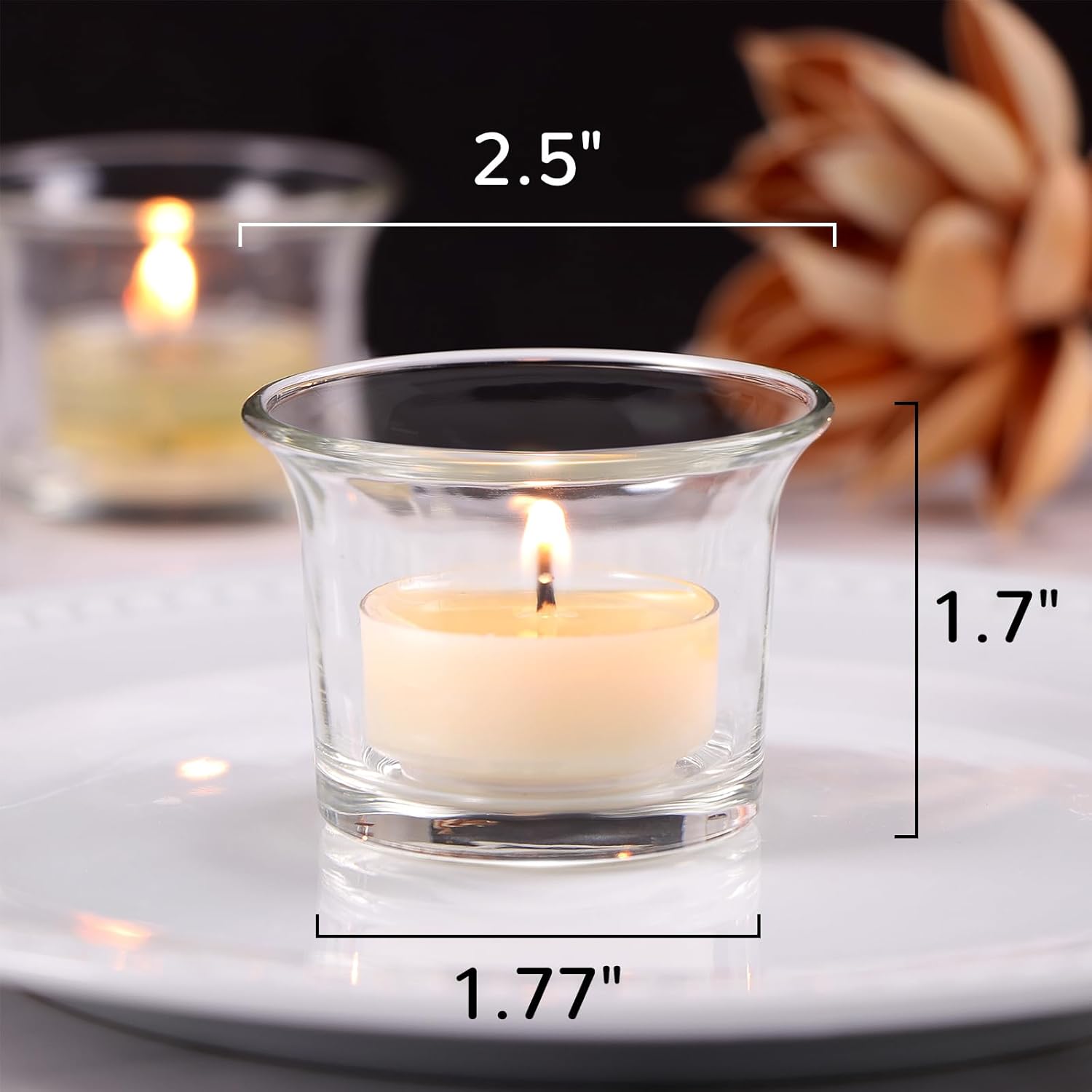 12 Clear Glass Tealight Candle – обзор и цена Home Decor Glass
