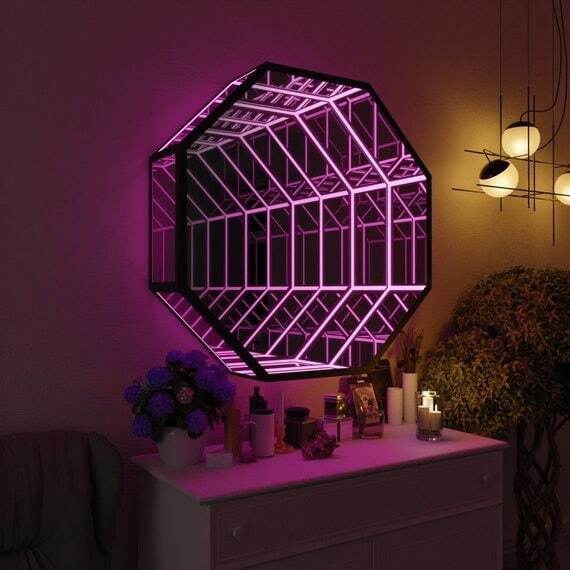 Octagon 3D Infinity Mirror Lig – обзор и цена Home Decor Mirror